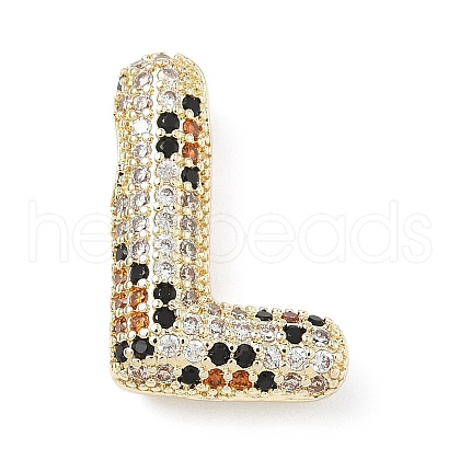 Brass Micro Pave Cubic Zirconia Pendants KK-Z108-02G-L-1