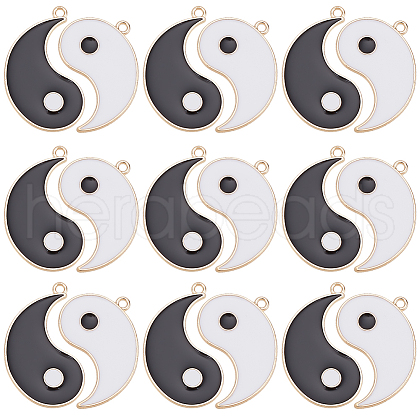 SUNNYCLUE 40Pcs 2 Colors Alloy Enamel Pendants ENAM-SC0005-38-1