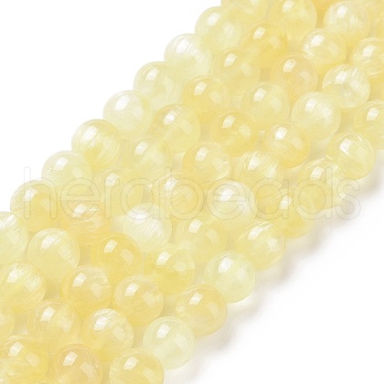 Natural Yellow Selenite Beads Strands G-N328-025B-03-1