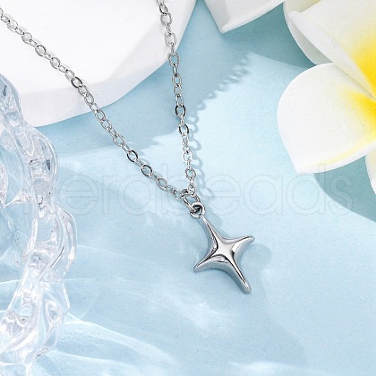 Star Alloy Pendant Necklaces NJEW-JN05214-01-1
