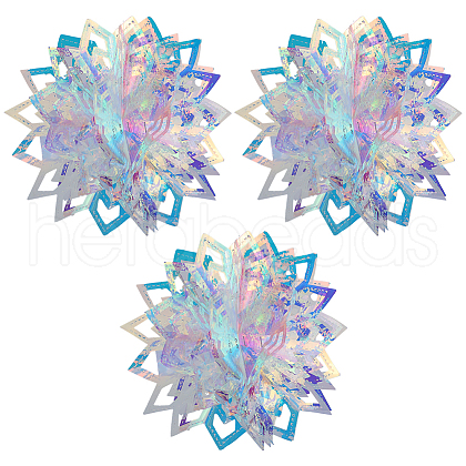 PET Snowflake Pendant Decorations AJEW-WH20020-014B-1