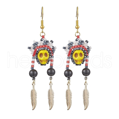 Iron Dangle Stud Earring EJEW-MZ00189-04-1