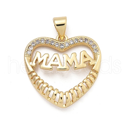 Brass Micro Pave Cubic Zirconia Pendants KK-Q055-02B-G-1