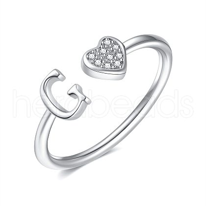 Adjustable Brass Rhinestone Cuff Rings for Women FS-WGEAD33-07-1