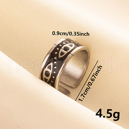 Stylish 304 Stainless Steel Enamel Cuff Ring JG6987-1-1