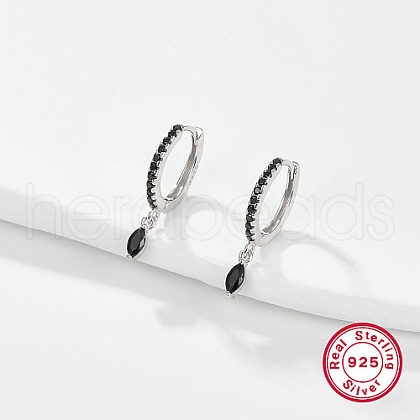 Anti-Tarnish Rhodium Plated 925 Sterling Silver Hoop Earring for Dangle Earrings NC3704-12-1