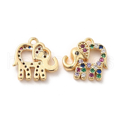 Brass with Colorful Cubic Zirconia Charms KK-F860-60G-1
