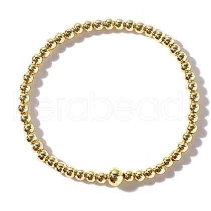 Luxury Brass Round Beads Stretch Bracelets for Men Women KL5990-3-1