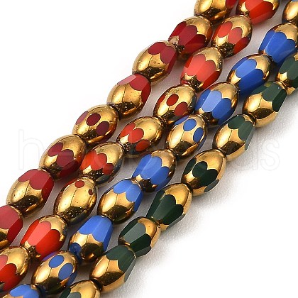 Faceted Electroplate Glass Beads Strands EGLA-P051-04A-B-1