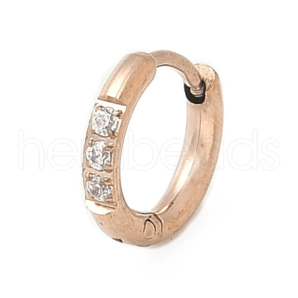 316 Stainless Steel Micro Pave Clear Cubic Zirconia Hoop Cartilage Earrings WG9FB89-01-1