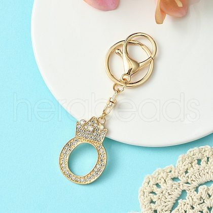 Golden Alloy Rhinestone Keychain KEYC-YW00105-15-1