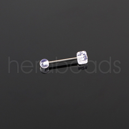 Dice 316L Surgical Stainless Steel with Acrylic Tongue Rings FS-WGEA7F0-06-1