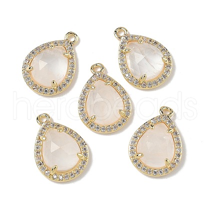 Natural Quartz Crystal Faceted Teardrop Pendants G-U028-02G-05-1