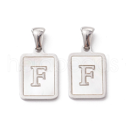 304 Stainless Steel Pave Shell Pendants STAS-G327-01P-F-1