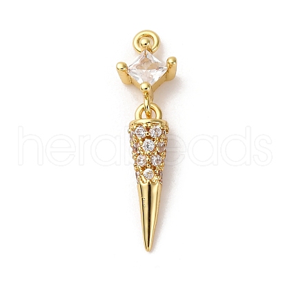 Brass Micro Pave Cubic Zirconia Pendants KK-I276-11G-02-1