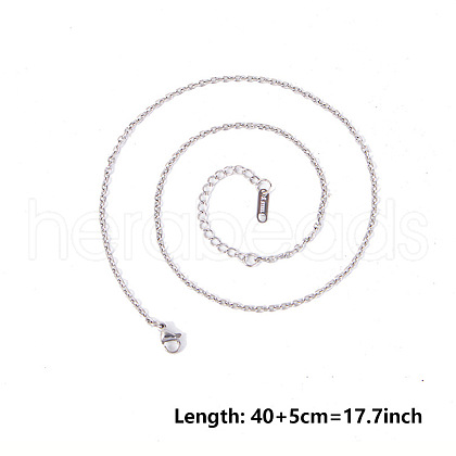 Non-Tarnish 2MM Unisex 304 Stainless Steel Cable Chains Necklaces HX8637-1-1