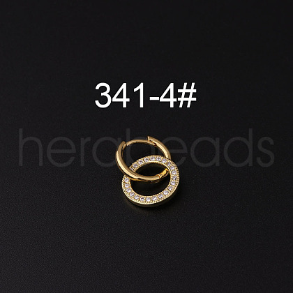 Brass Micro Pave Clear Cubic Zirconia Dangle Hoop Cartilage Earrings WG676EA-04-1