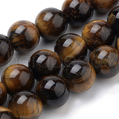 Natural Tiger Eye Beads Strands G-S259-21-12mm-1