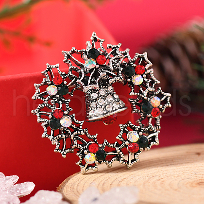 Christmas Theme Zinc Alloy Rhinestone Brooches for Backpack Clothes LK8386-21-1