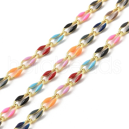 Brass Enamel Curb Chains CHC-C003-13G-14-1