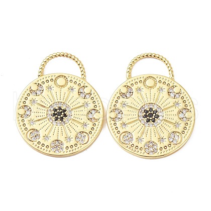 Brass Clear  Cubic Zirconia Pendants ZIRC-C024-27G-1