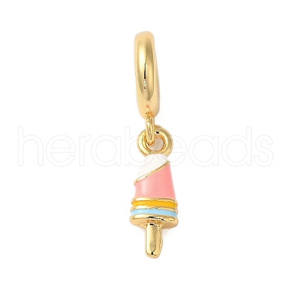 Rack Plating Brass Colorful Enamel European Dangle Charms KK-P279-37G-1