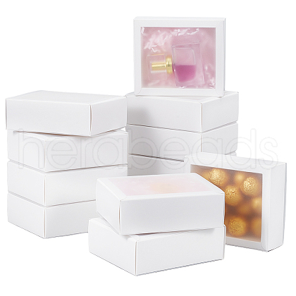 Cardboard Drawer Gift Storage Boxes with Clear Cover CON-WH0092-72B-01-1