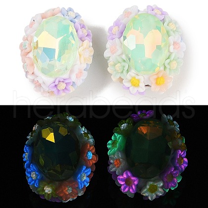 Handmade Luminous Polymer Clay Rhinestone Beads CLAY-H003-05D-1
