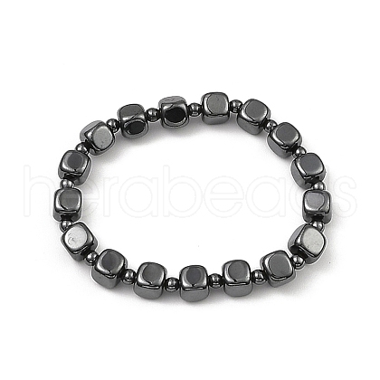 Synthetic Non-Magnetic Hematite Beaded Bracelets BJEW-E084-06-1