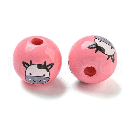 Natural Wood European Beads WOOD-F014-01G-1