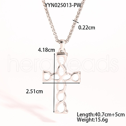 Stainless Steel Enamel Cross Pendant Necklaces YT7190-3-1