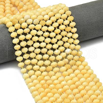 Natural Yellow Jade Beads Strands G-P573-A50-01-1