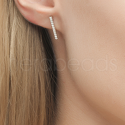 S925 Sterling Silver Geometric Stick Stud Earrings for Men and Women NX0186-1