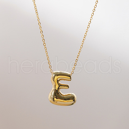 Brass Chunky Initial Pendant Necklaces WG97A63-05-1