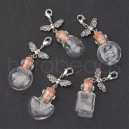 Mixed Shape Glass Bottle Big Pendants HJEW-JM00261-1