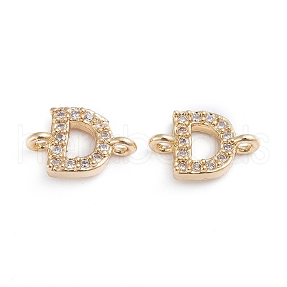 Brass Micro Pave Cubic Zirconia Links Connectors X-ZIRC-I042-16G-D-1