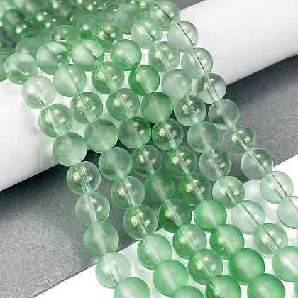 Frosted Transparent Glass Bead Strands X1-GLAA-P065-8mm-04-1