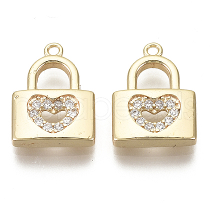 Brass Micro Pave Cubic Zirconia Charms KK-R136-043-NF-1