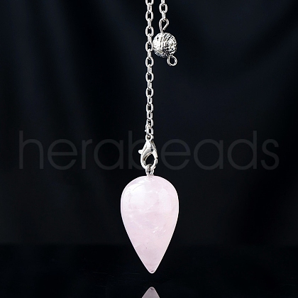 Natural Rose Quartz Dowsing Pendulums G-PW0007-004B-1