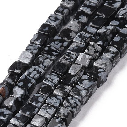 Natural Snowflake Obsidian Beads Strands G-F631-K16-1