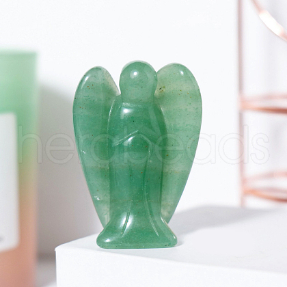 Natural Green Aventurine Angel Figurine Display Decorations G-PW0007-060D-1
