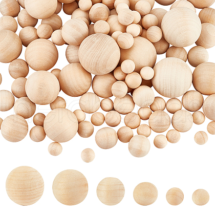   Natural Wooden Round Ball WOOD-PH0001-28-1