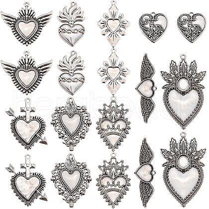 SUNNYCLUE 9 Styles Tibetan Style Alloy Pendants FIND-SC0010-48-1