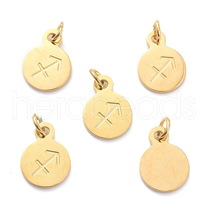 Golden Plated 304 Stainless Steel Charms STAS-C022-01G-G-1