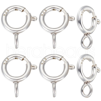 Beebeecraft 20Pcs 925 Sterling Silver Spring Ring Clasps STER-BBC0005-46S-1