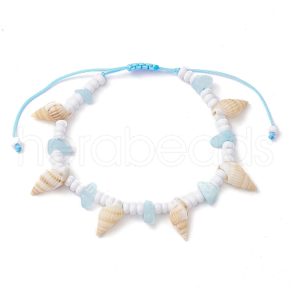 Dyed Natural White Jade Braided Bead Bracelets BJEW-JB10358-01-1