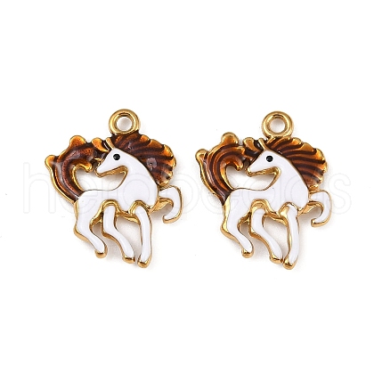 304 Stainless Steel Enamel Pendants STAS-Z140-02G-01-1