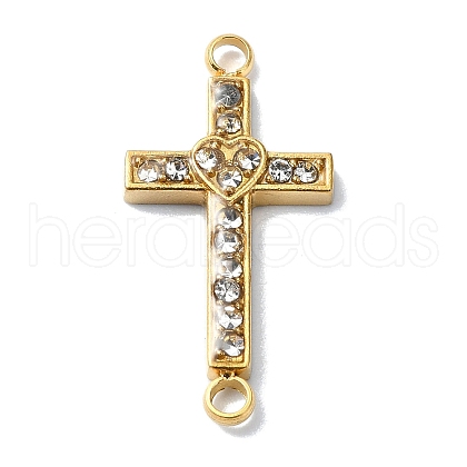 Ion Plating(IP) 304 Stainless Steel Crystal Rhinestone Connector Charms X-STAS-Z065-02G-02-1