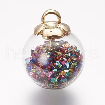 Glass Ball Pendants GLAA-P031-01-1