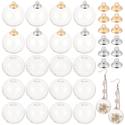   DIY Glass Globe Ball Wish Bottle Pendant Making Kit DIY-PH0021-92-1